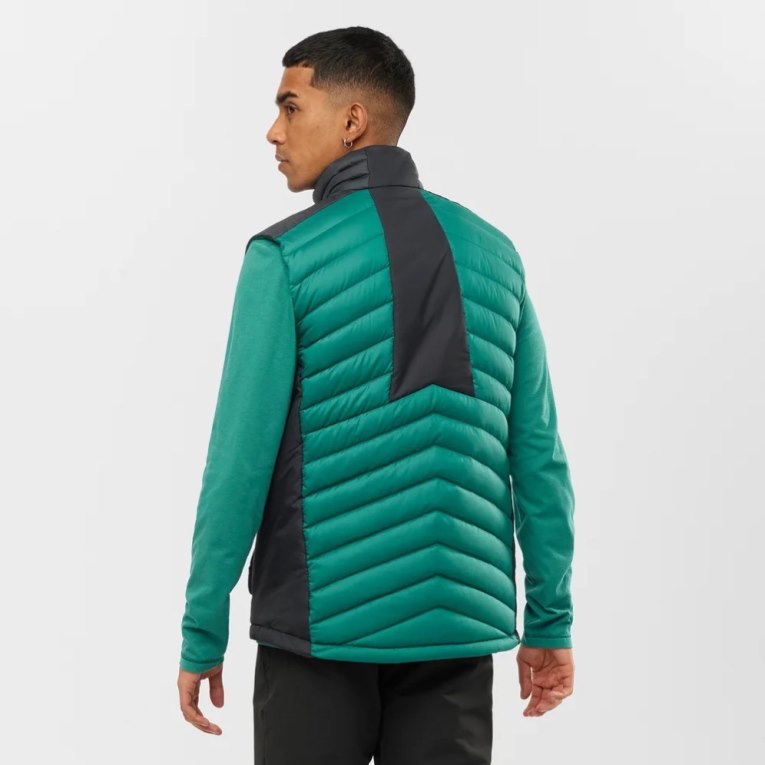 Coletes Isolados Salomon Essential Xwarm Down Masculino Verdes | PT C07426